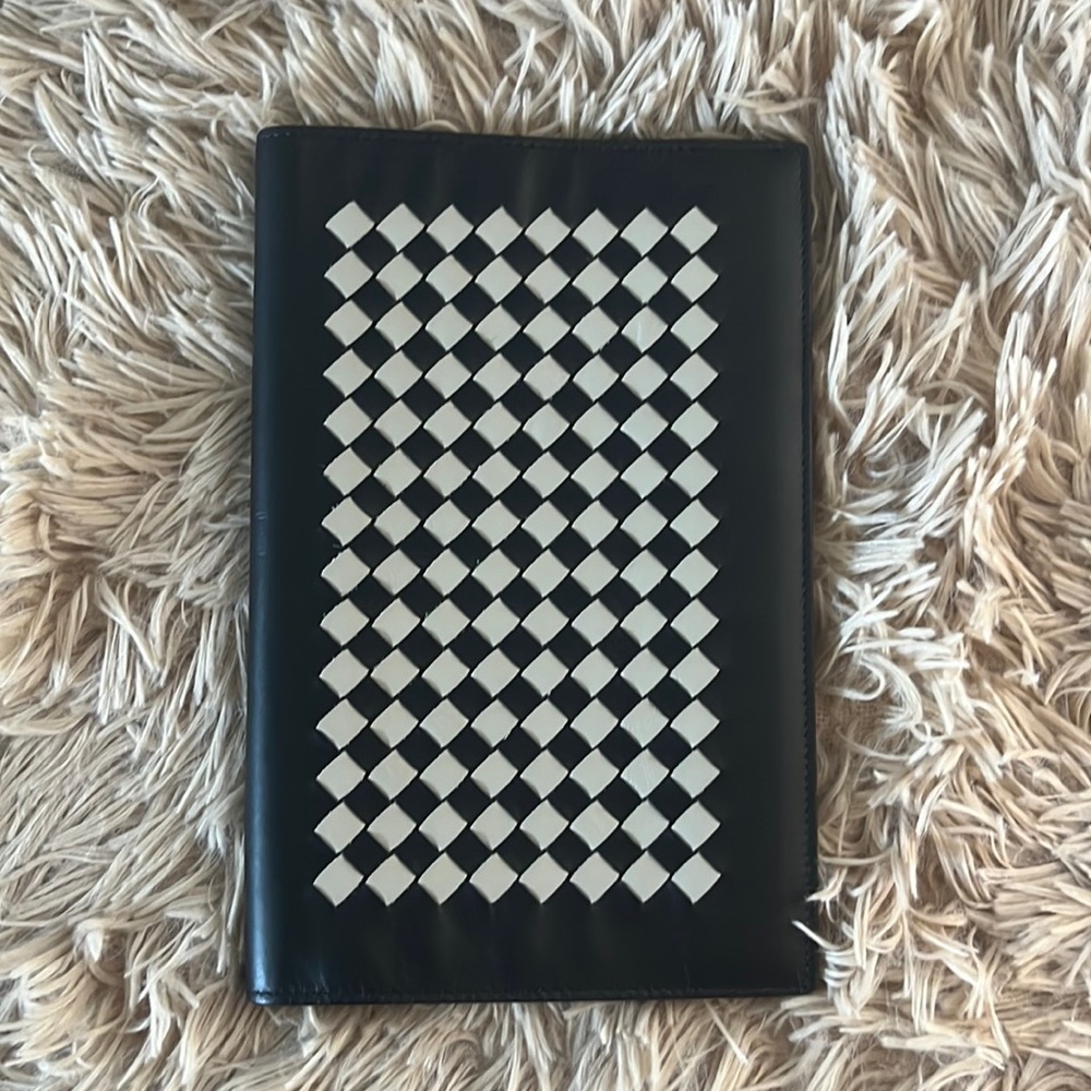 Auth Bottega Veneta Two-tone Intrecciato Medium Notebook Cover